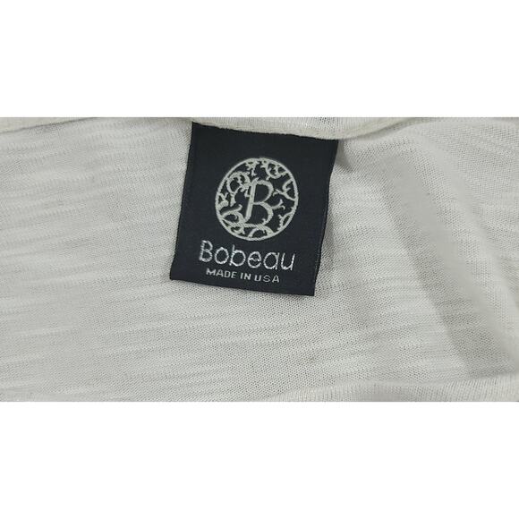 Bobeau Cream Pink Purple Floral Slub Knit Top M 3/4 Drop Sleeves Lightweight - Picture 4 of 5